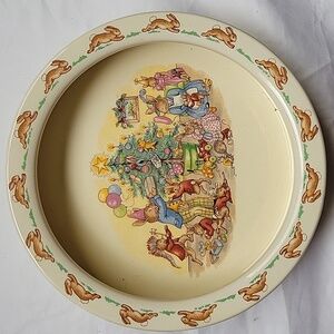 VINTAGE Royal Doulton Bunnykins. Bunny Christmas Plate